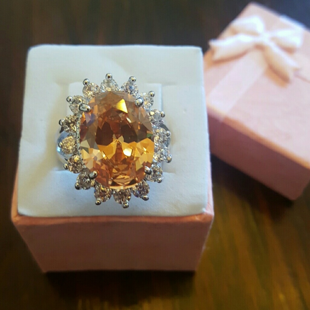 Citrine Crystal Ring Silver So Beautiful